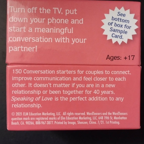 Word Teasers Speaking of Love Conversation Starters for lovers of all ages! - Picture 2 of 4